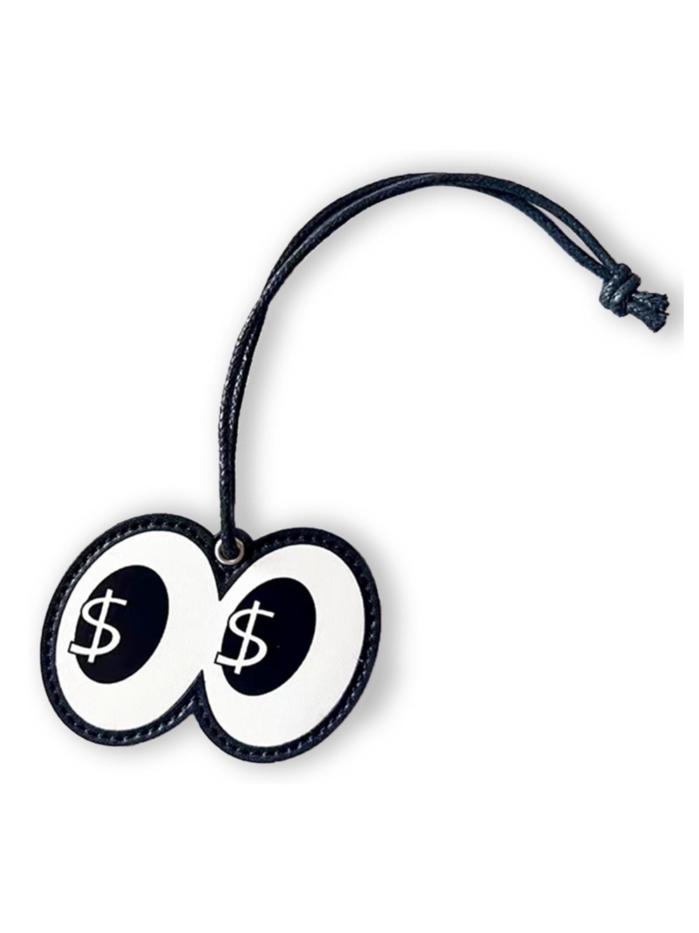 👀NEW Leather Bag Charm Oversized Dollar Sign Money Eyes Black & White Cute 💲💲